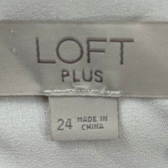 Loft White Polka Dot Midi Pleated Adjustable Strap Plus Size 24 - Picture 5 of 11